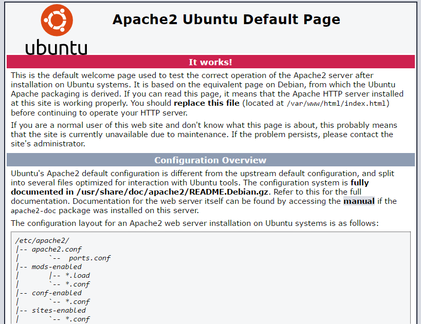 LAMP stack installation Ubuntu apache