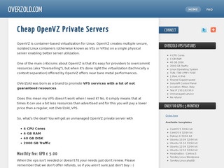 OVerZold - £4.55 - 5GB RAM OpenVZ VPS in Milan, Italy