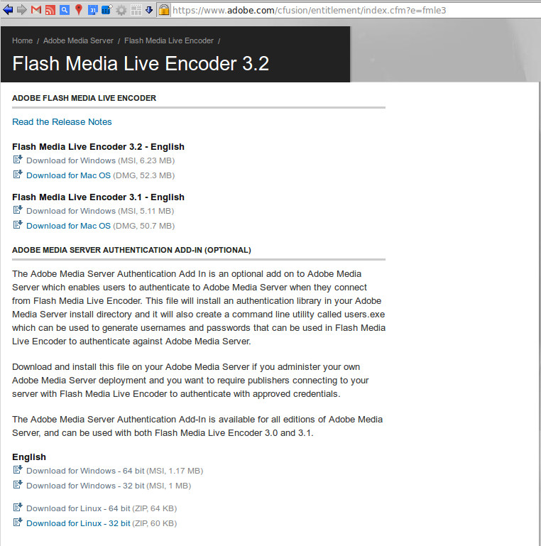 adobe flash media live encoder mac os x