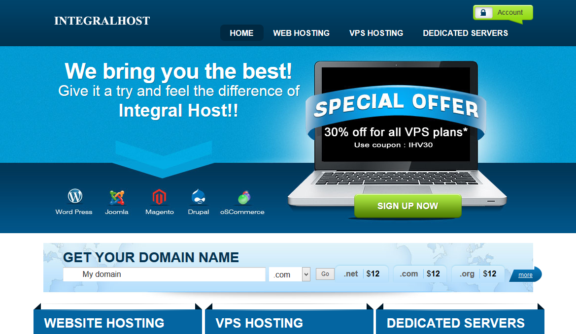 IntegralHost - Exclusive KVM/Xen/OpenVZ VPS - From $8/Year