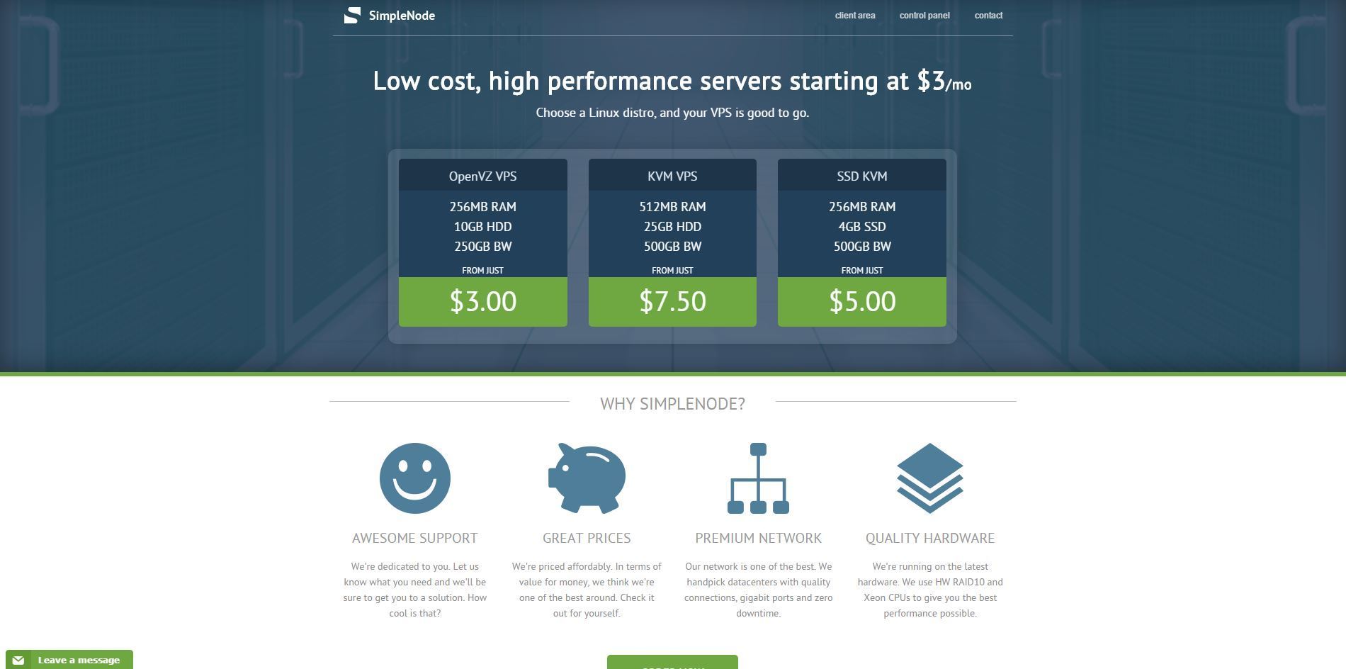 SimpleNode: 512MB KVM from $25/year