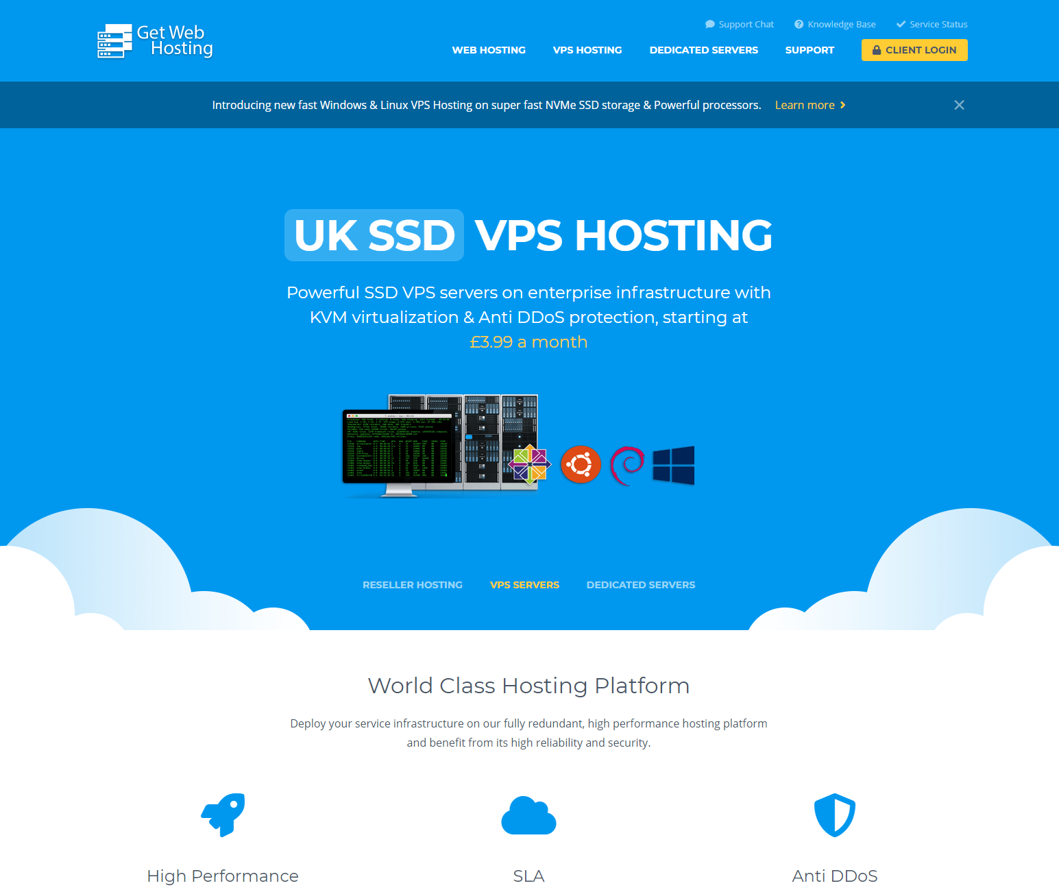 Get Web Hosting - UK based VPS offers with NVMe Storage and Windows from £0.91/month