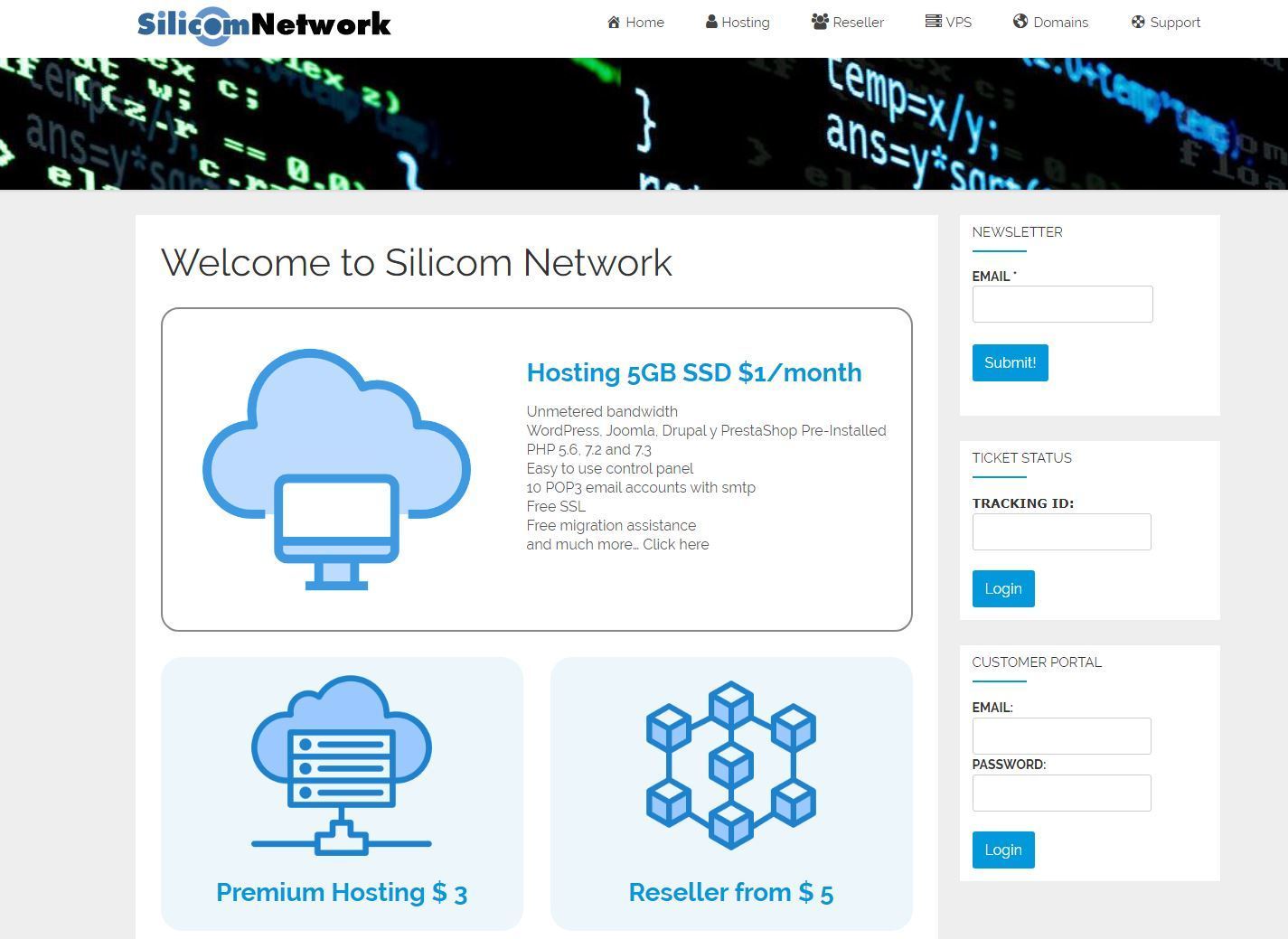 Silicom Network - Shared Webhosting for $12/year and Reseller Hosting from $3.99/month
