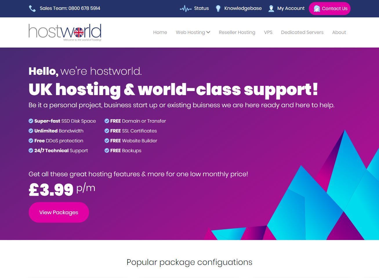 Hostworld – 1GB KVM VPS in Chicago or UK for £3.69/month - NVMe Storage + EPYC CPUs