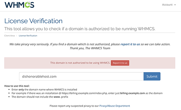 WHMCS License Verification