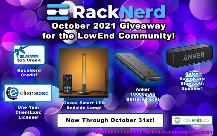 RackNerd's October 2021 Giveaway for the LowEnd Community!