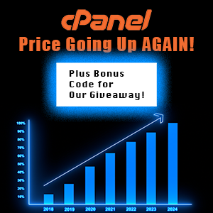Third Giveaway Code Video Now Live: cPanel Price Going Up AGAIN!
