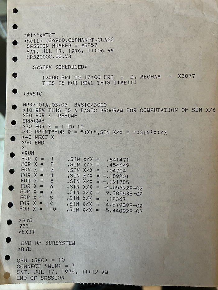 FORTRAN Print Out