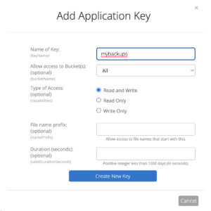 b2 application key