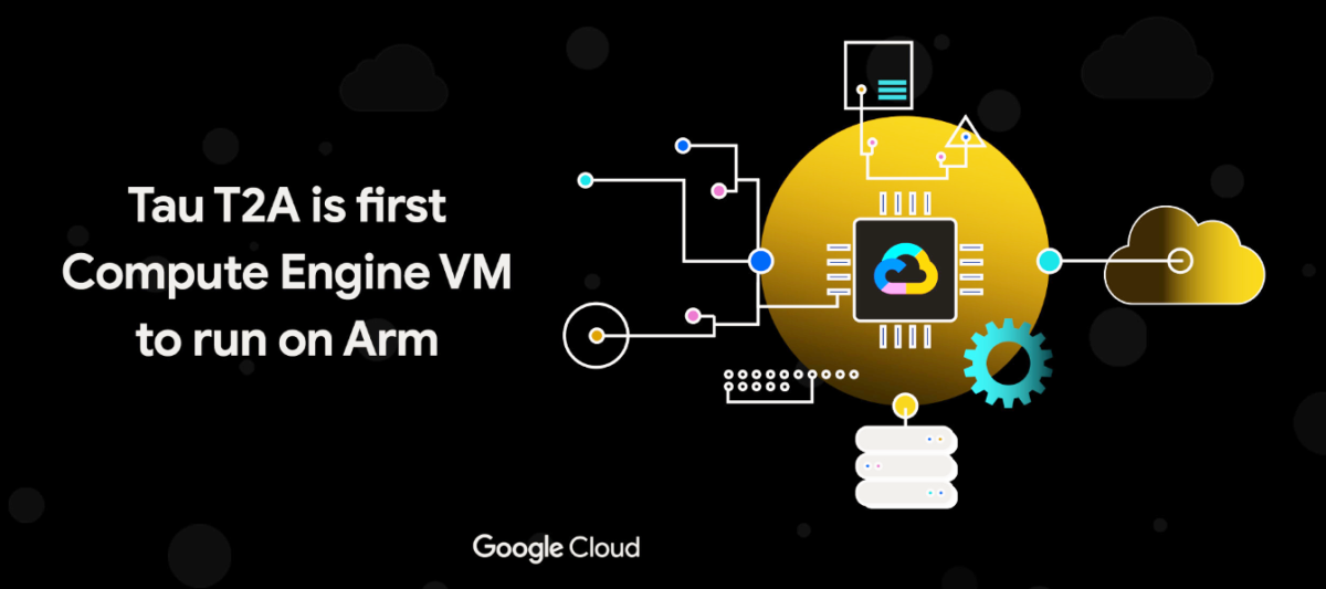 Image stating that Tau T2A is first Compute Engine VM to run on Arm