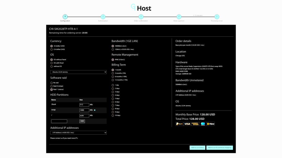 Purchasing second test server