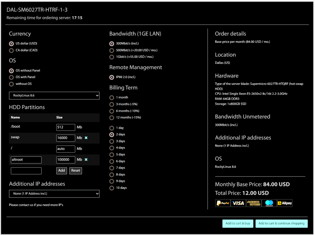 Install Configuration Dialog