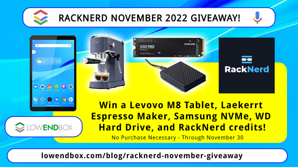 You Can Still Win BIG Prizes in RackNerd's November Giveaway!