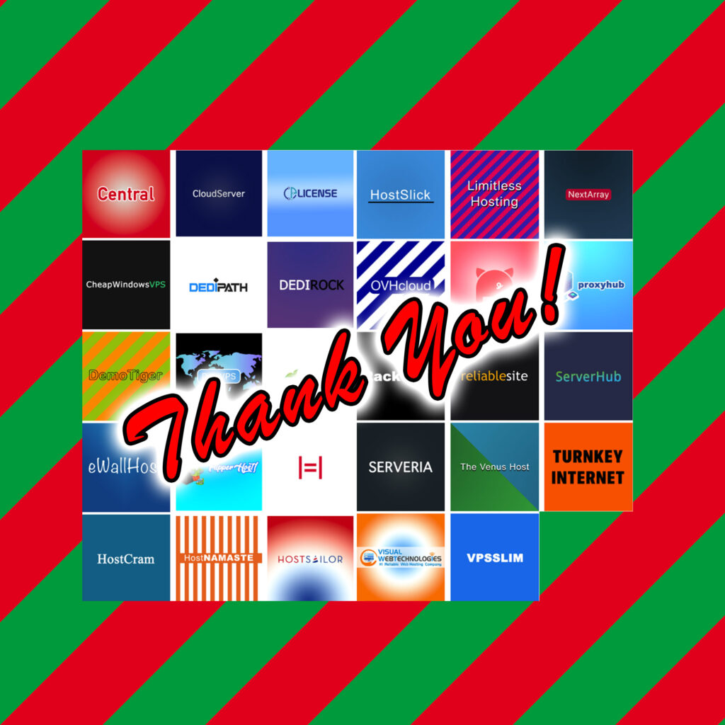 Huge Thank You to Our Amazing Black Friday/Cyber Monday Providers!