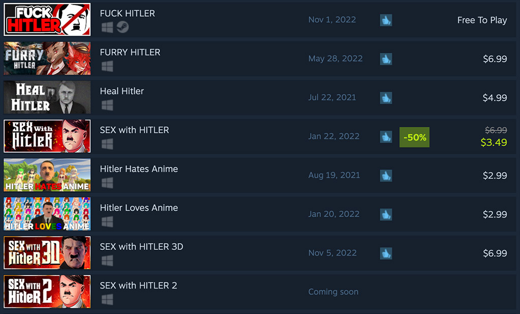 Hitler Search on Steam
