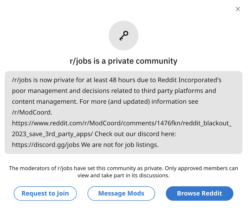 Reddit Private sub
