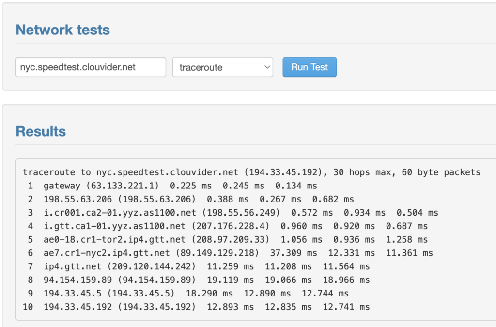 Smarthost Looking Glass Traceroute