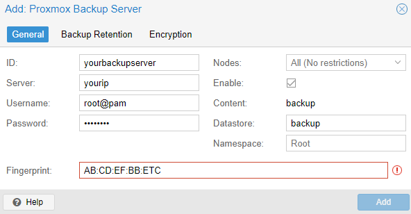 adding pbs storage