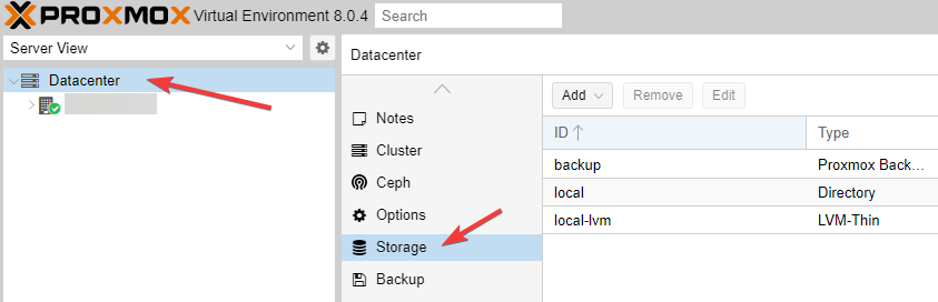 proxmox storage