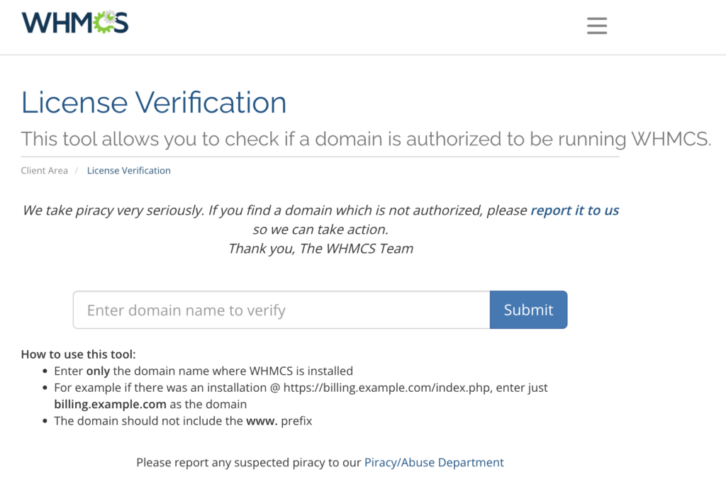 WHMCS License Verification