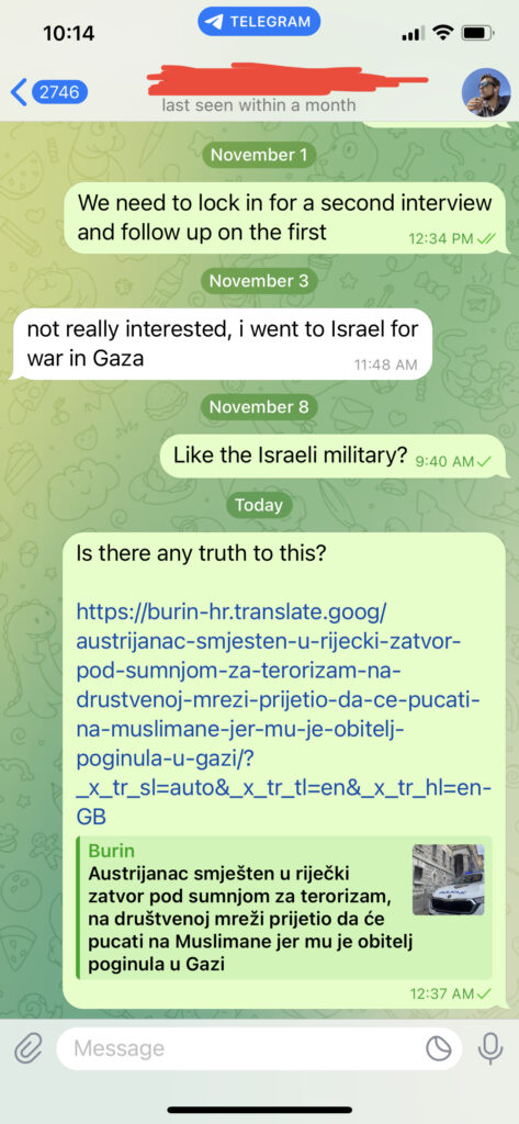 William Telegram messages