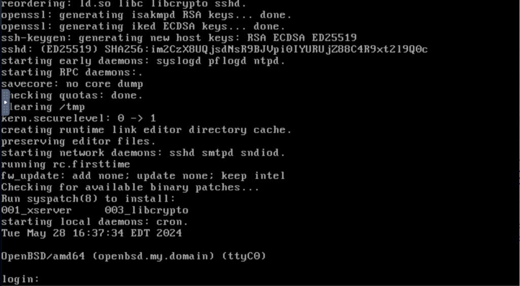 OpenBSD Successful Boot