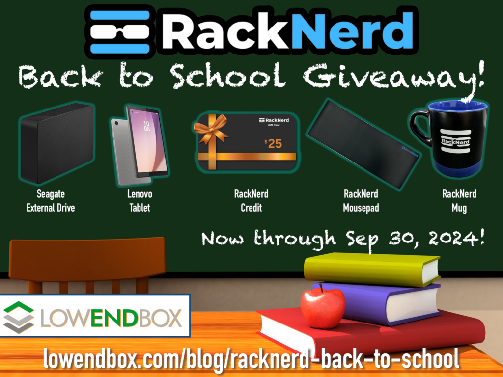 Only Four Days Left in RackNerd's September Giveaway!  Want Some Free Entries?