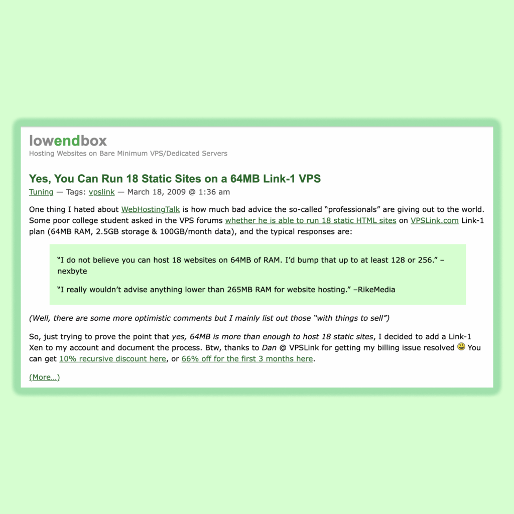 Revisiting One of the Greatest Posts in LowEndBox History