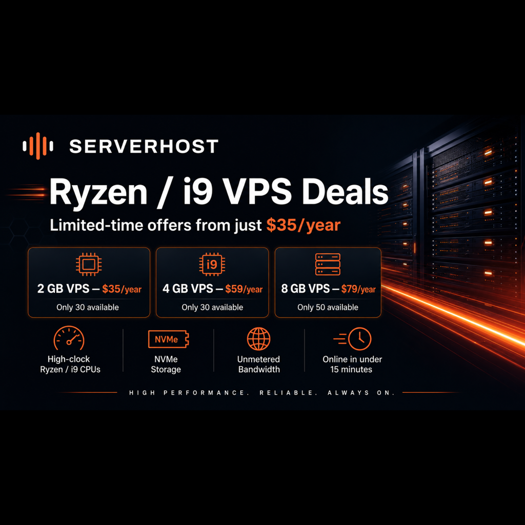 Big News From ServerHost: Cheap Ryzen/i9 Deals, Plus a BONUS CODE for the MacBook Neo Giveaway!