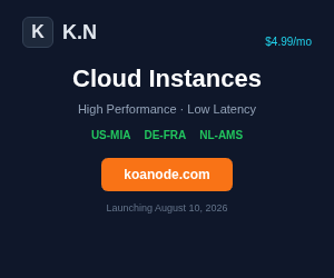K.N Cloud — High-Performance KVM VPS in Miami, Frankfurt and Amsterdam