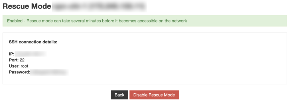 SolusVM Rescue